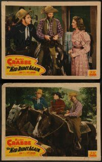 8k917 KID RIDES AGAIN 2 LCs '43 Buster Crabbe as Billy the Kid, Falcon, Fuzzy!