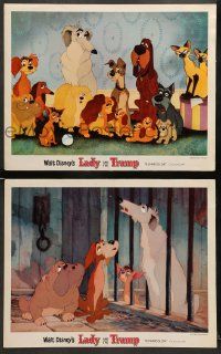 8k921 LADY & THE TRAMP 2 LCs R62 Disney classic cartoon, great images of the top dog cast!