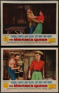 8k932 MAVERICK QUEEN 2 LCs '56 sexy, tough cowgirl Barbara Stanwyck, from Zane Grey's novel!