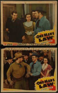 8k942 ONE MAN'S LAW 2 LCs '40 Sherman, Don 'Red' Barry, Janet Waldo, Lease, and Cannonball Taylor!