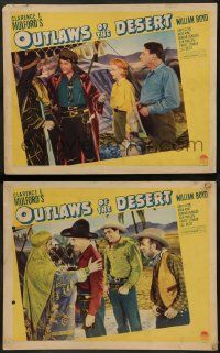 8k945 OUTLAWS OF THE DESERT 2 LCs '41 William Boyd as Hopalong Cassidy goes to fight in Arabia!