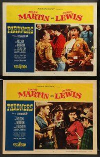 8k946 PARDNERS 2 LCs '56 images of wacky cowboy Jerry Lewis, w/ Lon Chaney Jr.!