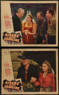 8k962 RIDERS OF THE DEADLINE 2 LCs '43 William Boyd as Hopalong Cassidy, Frances Woodward!