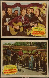 8k963 RIDERS OF THE WHISTLING PINES 2 LCs '49 Gene Autry plays guitar for Patricia White, Champion!