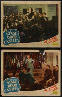 8k981 STAGE DOOR CANTEEN 2 LCs '43 Merle Oberon, Lawrence & United Artists WWII all-stars!