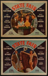 8k982 STATE FAIR 2 LCs '33 Will Rogers, Janet Gaynor, Lew Ayres & Sally Eilers!