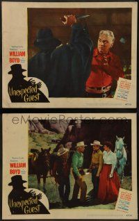 8k992 UNEXPECTED GUEST 2 LCs '47 cool images of western cowboy William Boyd as Hopalong Cassidy!
