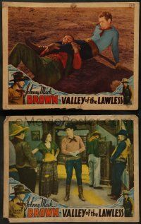 8k993 VALLEY OF THE LAWLESS 2 LCs '36 Johnny Mack Brown, Joyce Compton, George 'Gabby' Hayes!
