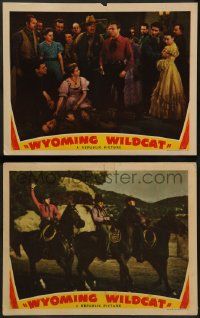 8k999 WYOMING WILDCAT 2 LCs '41 great images of cowboy Don Red Barry saving the day!