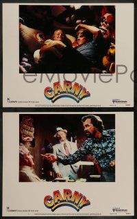 8k052 CARNY 8 LCs '80 Jodie Foster, Robbie Robertson, 1 w/ Gary Busey in carnival clown make up!