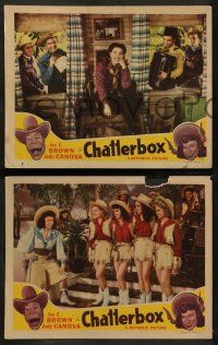 8k746 CHATTERBOX 3 LCs '43 wonderful images of cowboy Joe E. Brown & cowgirl Judy Canova!