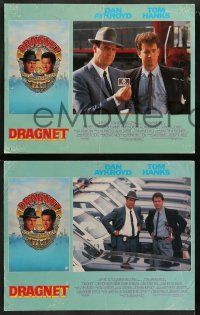 8k087 DRAGNET 8 LCs '87 Dan Aykroyd as detective Joe Friday with Tom Hanks, border art by McGinty!