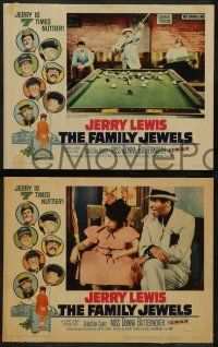 8k540 FAMILY JEWELS 6 LCs '65 Jerry Lewis is seven times nuttier in seven roles, wacky images!