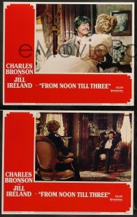 8k114 FROM NOON TILL THREE 8 LCs '76 Charles Bronson is a wanted man, Jill Ireland, western!