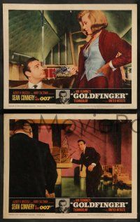 8k670 GOLDFINGER 4 LCs '64 Sean Connery as James Bond 007, Honor Blackman, Eaton, Frobe, Sakata!