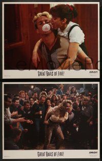 8k127 GREAT BALLS OF FIRE 8 LCs '89 Dennis Quaid with the real Jerry Lee Lewis, Winona Ryder!