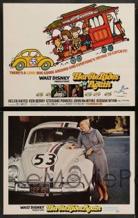 8k011 HERBIE RIDES AGAIN 9 LCs '74 Disney, Volkswagen Beetle, trying to catch the Love Bug!
