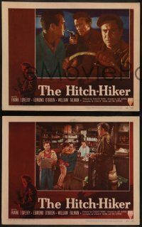 8k140 HITCH-HIKER 8 LCs '53 film noir images of Frank Lovejoy, Edmon O'Brien, and William Talman!