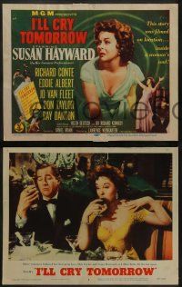 8k159 I'LL CRY TOMORROW 8 LCs '55 cool images of Susan Hayward in her greatest performance!