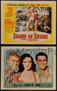 8k167 ISLAND OF DESIRE 8 LCs '52 sexy Linda Darnell & Tab Hunter in tropical adventure!