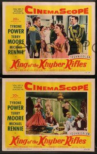 8k769 KING OF THE KHYBER RIFLES 3 LCs '54 great images of British soldier Tyrone Power and Rennie!