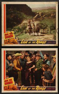 8k552 LAW OF THE RANGE 6 LCs '41 Johnny Mack Brown, Fuzzy Knight & The Texas Rangers!