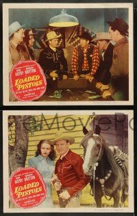 8k607 LOADED PISTOLS 5 LCs '49 Gene Autry playing guitar, fighting & w/Barbara Britton & Champion!