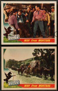 8k609 MAN FROM MONTANA 5 LCs '41 Johnny Mack Brown & Fuzzy Knight in cowboy western action!