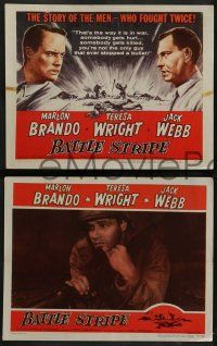 8k692 MEN 4 LCs R57 very first Marlon Brando in WWII, directed by Fred Zinnemann, Battle Stripe!