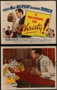 8k218 MILLIONAIRE FOR CHRISTY 8 LCs '51 Fred MacMurray, pretty Eleanor Parker, Richard Carlson!