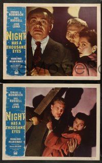 8k500 NIGHT HAS A THOUSAND EYES 7 LCs '48 John Lund & pretty Gail Russell, Edward G. Robinson!