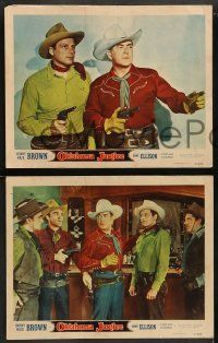 8k697 OKLAHOMA JUSTICE 4 LCs '51 Johnny Mack Brown, Phyllis Coates, cowboy western!