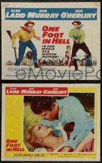 8k246 ONE FOOT IN HELL 8 LCs '60 Alan Ladd, Don Murray, hell came to town wearing a badge!