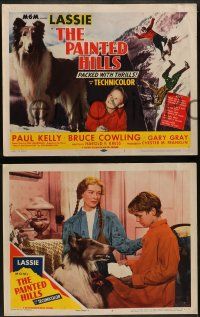 8k253 PAINTED HILLS 8 LCs '51 most with images of Lassie, the famous Hollywood dog star!