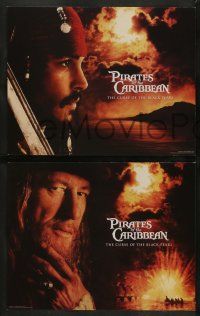8k259 PIRATES OF THE CARIBBEAN 8 LCs '03 Johnny Depp as Jack Sparrow, Keira Knightley, Bloom!