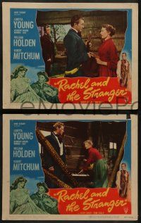 8k702 RACHEL & THE STRANGER 4 LCs '48 Loretta Young, William Holden & Robert Mitchum!