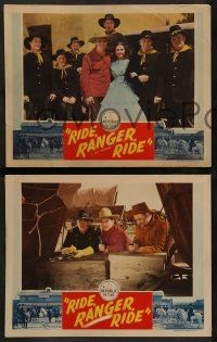 8k802 RIDE RANGER RIDE 3 LCs R44 cowboy Gene Autry, Smiley Burnette, Kay Hughes!