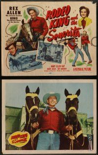 8k298 RODEO KING & THE SENORITA 8 LCs '51 Arizona Cowboy Rex Allen & Miracle Horse Koko!