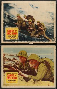 8k710 SANDS OF IWO JIMA 4 LCs '50 WWII Marines John Wayne, John Agar, Wally Cassell & James Brown!