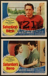 8k309 SATURDAY'S HERO 8 LCs '51 football player John Derek & pretty Donna Reed, Blackmer!