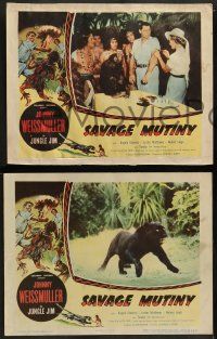 8k311 SAVAGE MUTINY 8 LCs '53 Johnny Weissmuller as Jungle Jim w/pretty Angela Stevens!