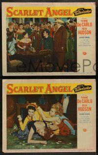 8k564 SCARLET ANGEL 6 LCs '52 sailor Rock Hudson & sexy gambler Yvonne DeCarlo!