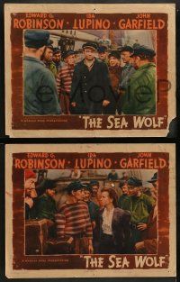 8k630 SEA WOLF 5 LCs '41 Edward G. Robinson as sadistic Wolf Larsen with John Garfield, London!