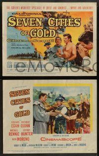 8k323 SEVEN CITIES OF GOLD 8 LCs '55 Richard Egan, Mexican Anthony Quinn, priest Michael Rennie!