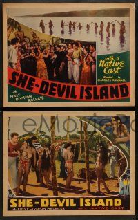 8k331 SHE-DEVIL ISLAND 8 LCs '36 wacky Mexican fantasy of a women-only island and a male intruder!