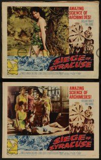 8k570 SIEGE OF SYRACUSE 6 LCs '62 Rossano Brazzi, Tina Louise, the amazing story of Archimedes!