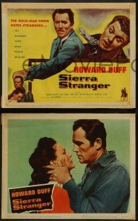 8k339 SIERRA STRANGER 8 LCs '57 the entire gold-mad town hates Howard Duff, but he won't take it!