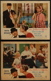8k342 SILKEN AFFAIR 8 LCs '56 David Niven is a model husband, sexy Genevieve Page is a French model