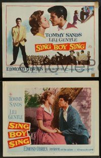 8k345 SING BOY SING 8 LCs '58 Tommy Sands, John McIntire, Edmond O'Brien, rock & roll!