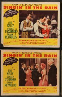8k712 SINGIN' IN THE RAIN 4 LCs '52 Gene Kelly, Donald O'Connor & Debbie Reynolds, classic!